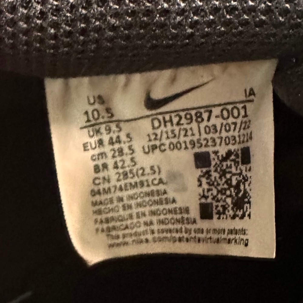 Nike Court Vision Low Sneakers Black White Leather Athletic Sneaker Shoes 10.5 - Picture 11 of 12